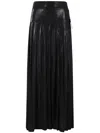 Norma Kamali Pleated Long Skirt With Slit In Black
