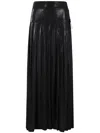 Norma Kamali Pleated Long Skirt With Slit In Black