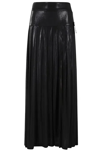 NORMA KAMALI PLEATED LONG SKIRT WITH SLIT