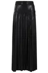 Norma Kamali Pleated Long Skirt With Slit In Black