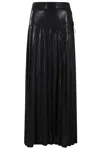 Norma Kamali Pleated Long Skirt With Slit In Black