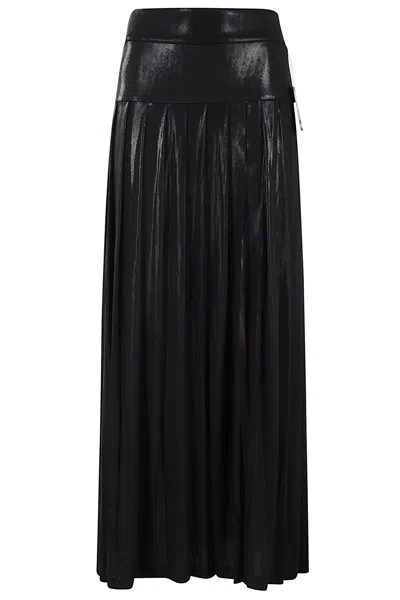 NORMA KAMALI PLEATED LONG SKIRT WITH SLIT