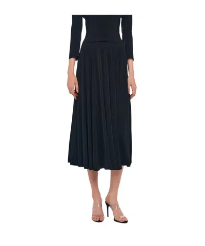 Norma Kamali Pleated Maxi Skirt In Black