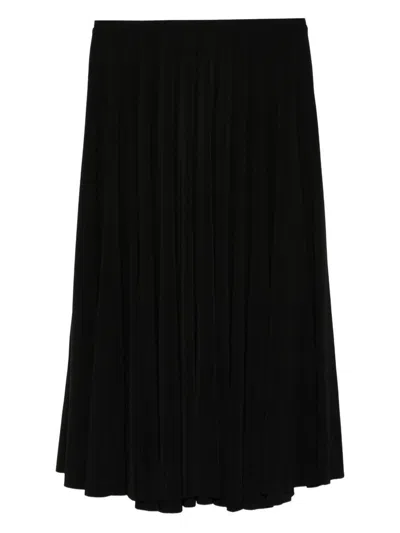 Norma Kamali Pleated Midi Skirt In Black