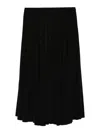 Norma Kamali Pleated Midi Skirt In Black