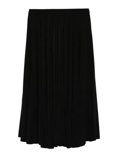 Norma Kamali Pleated Midi Skirt In Black