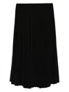 Norma Kamali Pleated Midi Skirt In Black