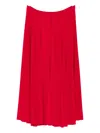 Norma Kamali Pleated Midi Skirt In Red