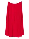 Norma Kamali Pleated Midi Skirt In Red