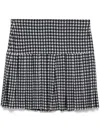 Norma Kamali Printed Pleated Short Skirt In Black