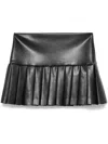 Norma Kamali Flared Mini Skirt With Pleated Hem In Black