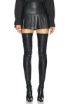 Norma Kamali Flared Mini Skirt With Pleated Hem In Black