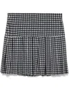 Norma Kamali Printed Pleated Short Skirt In Black  
