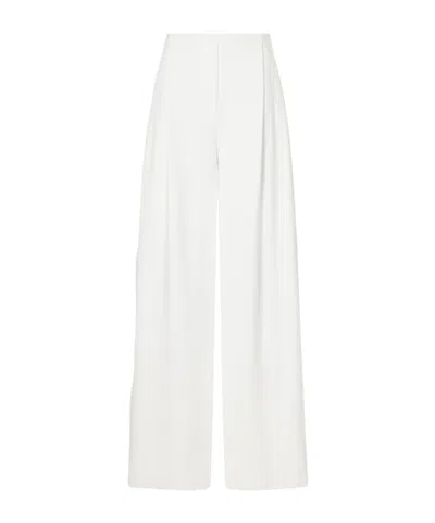 Norma Kamali Pleated Woven Wide-leg Pants In White