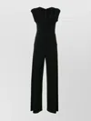 Norma Kamali Plunge Jumpsuit Ruched Detailing