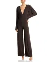 Norma Kamali Plunging Neck Jumpsuit In Espresso
