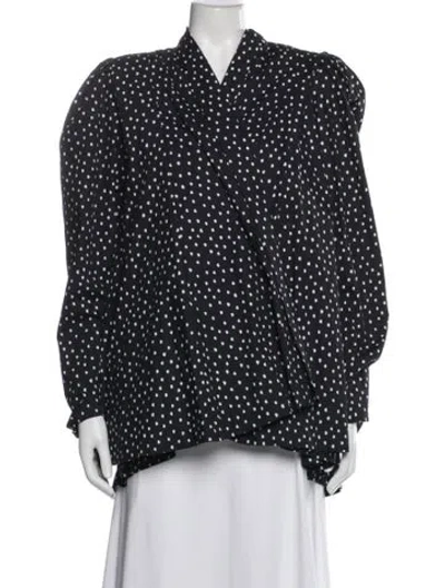 Pre-owned Norma Kamali Polka Dot Print Jacket In Blue