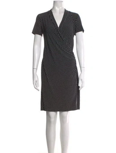 Pre-owned Norma Kamali Polka Dot Print Knee-length Dress In Black