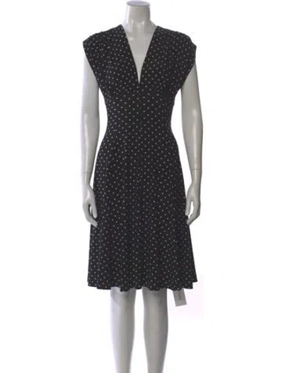 Pre-owned Norma Kamali Polka Dot Print Knee-length Dress In Gray