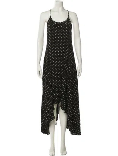 Pre-owned Norma Kamali Polka Dot Print Long Dress In Black