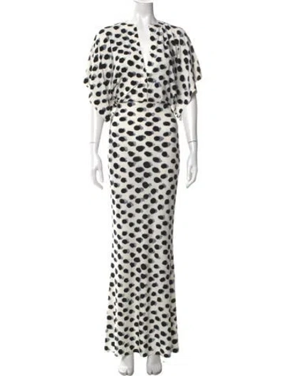 Pre-owned Norma Kamali Polka Dot Print Long Dress In Multi