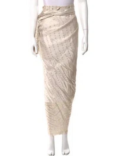 Pre-owned Norma Kamali Polka Dot Print Long Skirt In Neutral