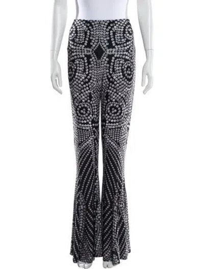 Pre-owned Norma Kamali Polka Dot Print Wide Leg Pants In Black