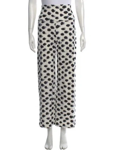 Pre-owned Norma Kamali Polka Dot Print Wide Leg Pants In Neutral