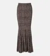 Norma Kamali Prince Of Wales Check Maxi Skirt In Brown
