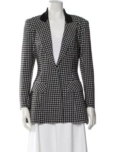 Pre-owned Norma Kamali Printed Blazer In Black