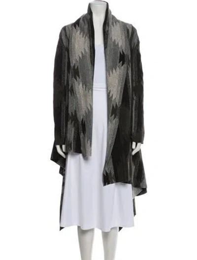 Pre-owned Norma Kamali Printed Coat In Green