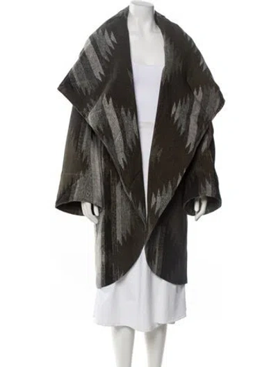 Pre-owned Norma Kamali Printed Coat W/ Tags In Green