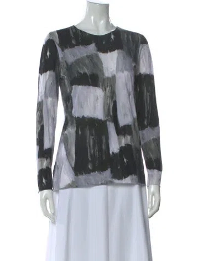 Pre-owned Norma Kamali Printed Crew Neck Top In Multi
