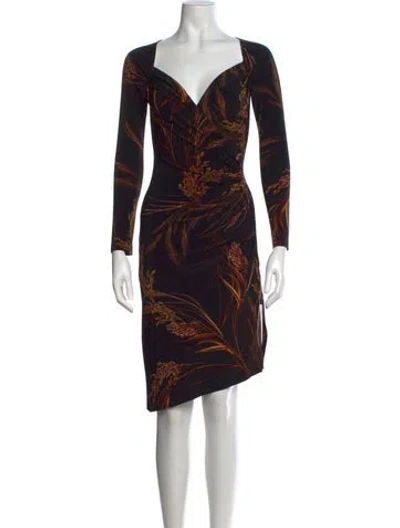 Pre-owned Norma Kamali Printed Knee-length Dress In Black