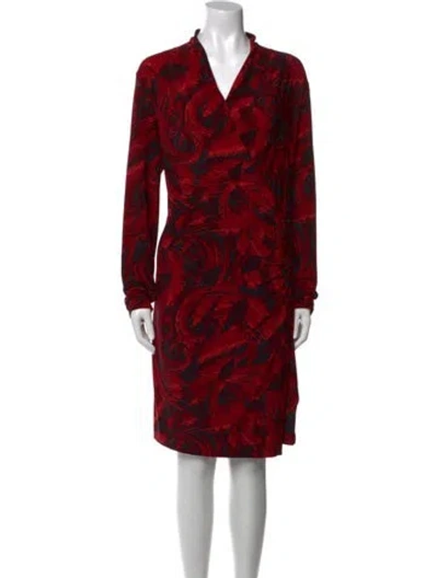 Pre-owned Norma Kamali Printed Knee-length Dress In Red