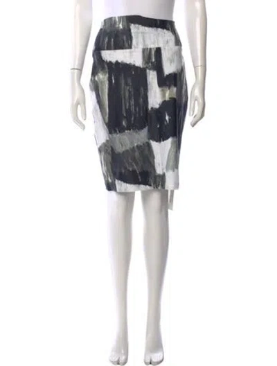 Pre-owned Norma Kamali Printed Knee-length Skirt W/ Tags In White