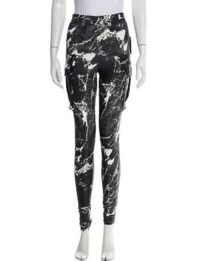 Pre-owned Norma Kamali Printed Leggings Pants In Black