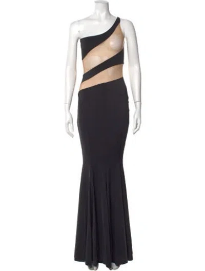 Pre-owned Norma Kamali Printed Long Dress W/ Tags In Black