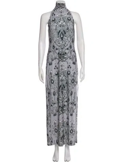 Pre-owned Norma Kamali Printed Long Dress W/ Tags In Multi