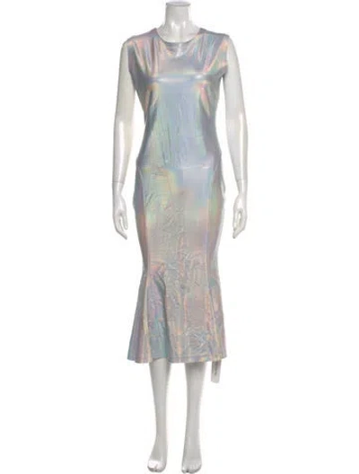 Pre-owned Norma Kamali Printed Long Dress In White