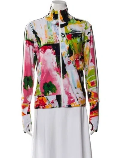 Pre-owned Norma Kamali Printed Long Sleeve Top In Pink