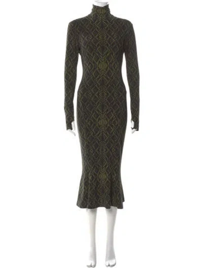 Pre-owned Norma Kamali Printed Midi Length Dress In Multi