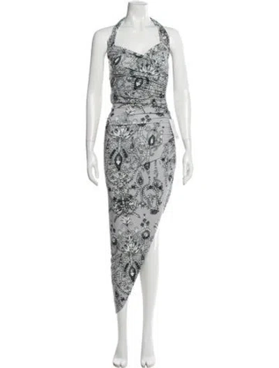 Pre-owned Norma Kamali Printed Midi Length Dress W/ Tags In Multi