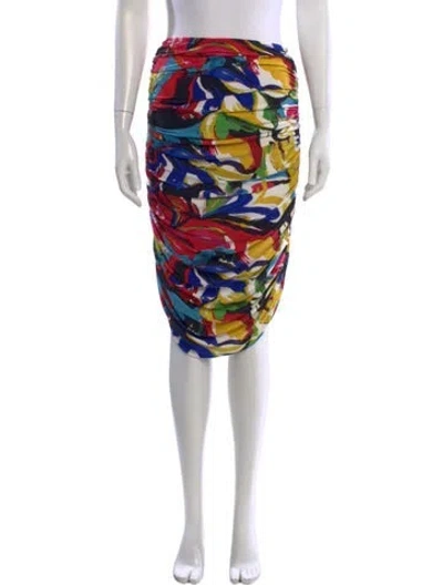 Pre-owned Norma Kamali Printed Midi Length Skirt In Multi