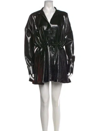 Pre-owned Norma Kamali Printed Mini Dress In Black