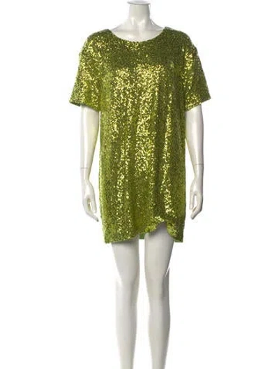 Pre-owned Norma Kamali Printed Mini Dress In Green