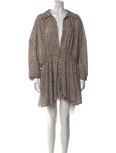 Pre-owned Norma Kamali Printed Mini Dress In Neutral