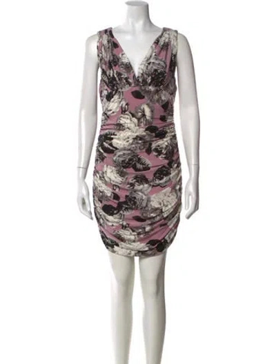 Pre-owned Norma Kamali Printed Mini Dress In Pink