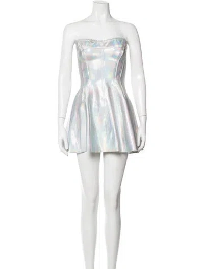 Pre-owned Norma Kamali Printed Mini Dress In White