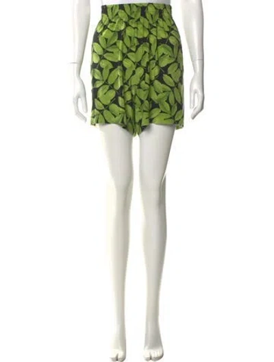 Pre-owned Norma Kamali Printed Mini Shorts In Green